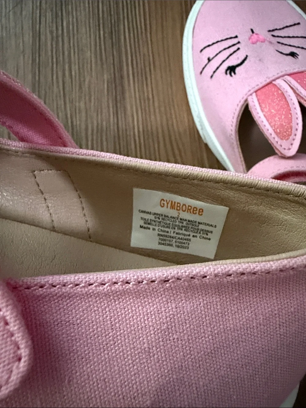 GYMBOREE Pink Bunny Mary Jane Sneakers for Kids,Sz.2!NEW @ ADORABLE